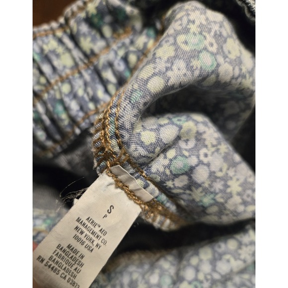 Aerie‎ Denim Mini Skirt Button Front Dark Blue Wash Elastic Back Small Preppy - Picture 6 of 8